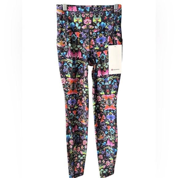 Lululemon Swift Speed HR Tight 28” New 2 Flowerscope Black Multi Leggings - Picture 4 of 4